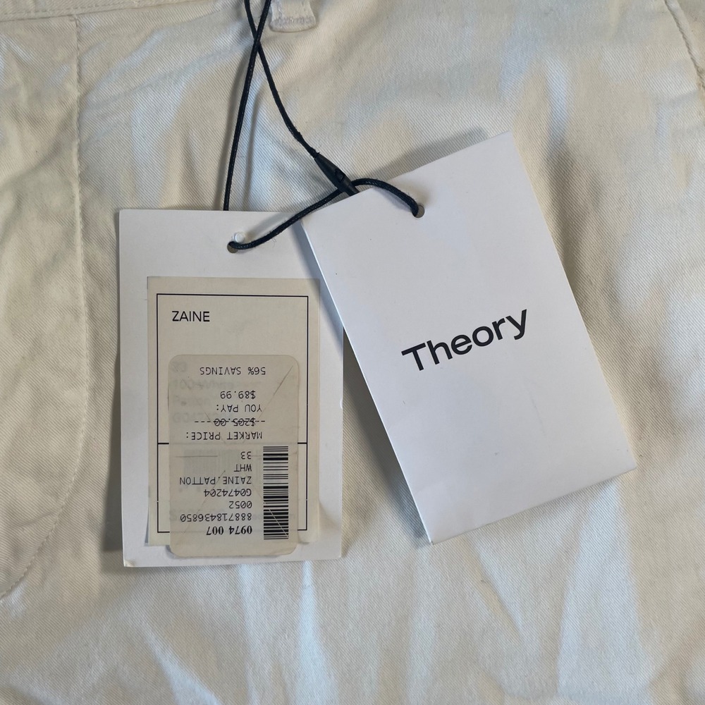 Theory Zaine Pants Slim Fit Chino Trousers White Womens Size 33 NEW
NWT - Picture 14 of 14